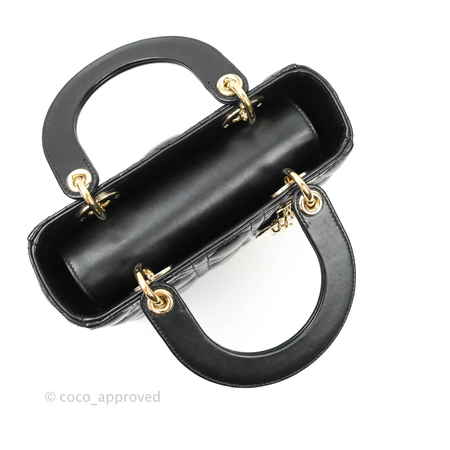 Christian Dior Lambskin My ABCDior Lady Dior Black Gold Hardware