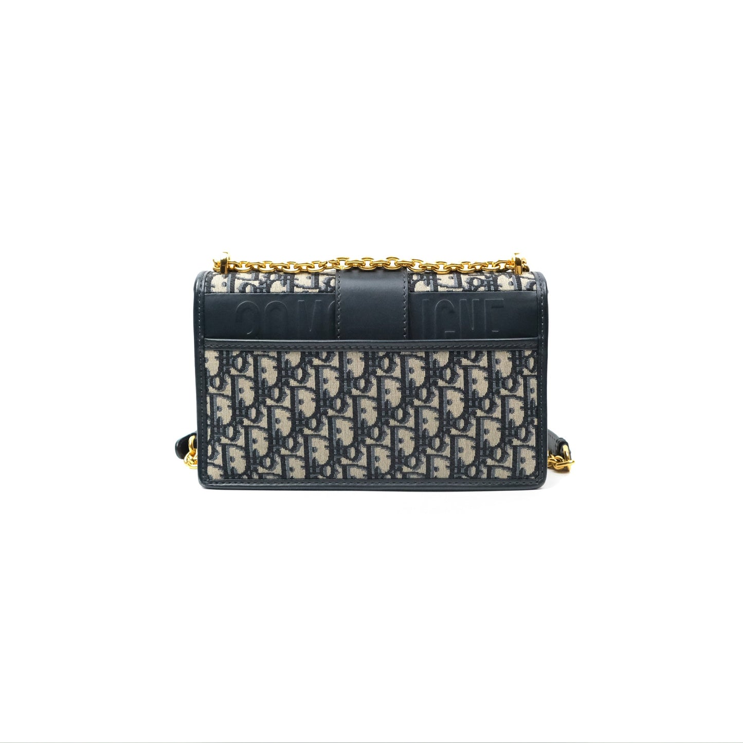 Christian Dior 30 Montaigne with Chain Blue Dior Oblique Jacquard