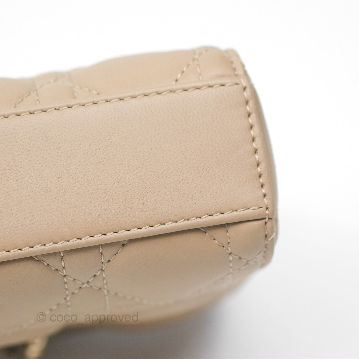 Dior Small Lady D-Joy Bag Beige Lambskin Cannage Gold Hardware