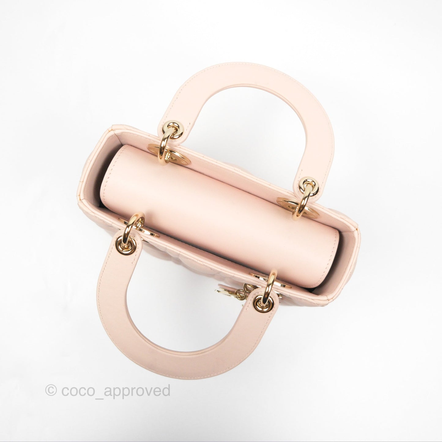 Christian Dior My ABCDior Lady Dior Pale Pink Cannage Lambskin Gold Hardware