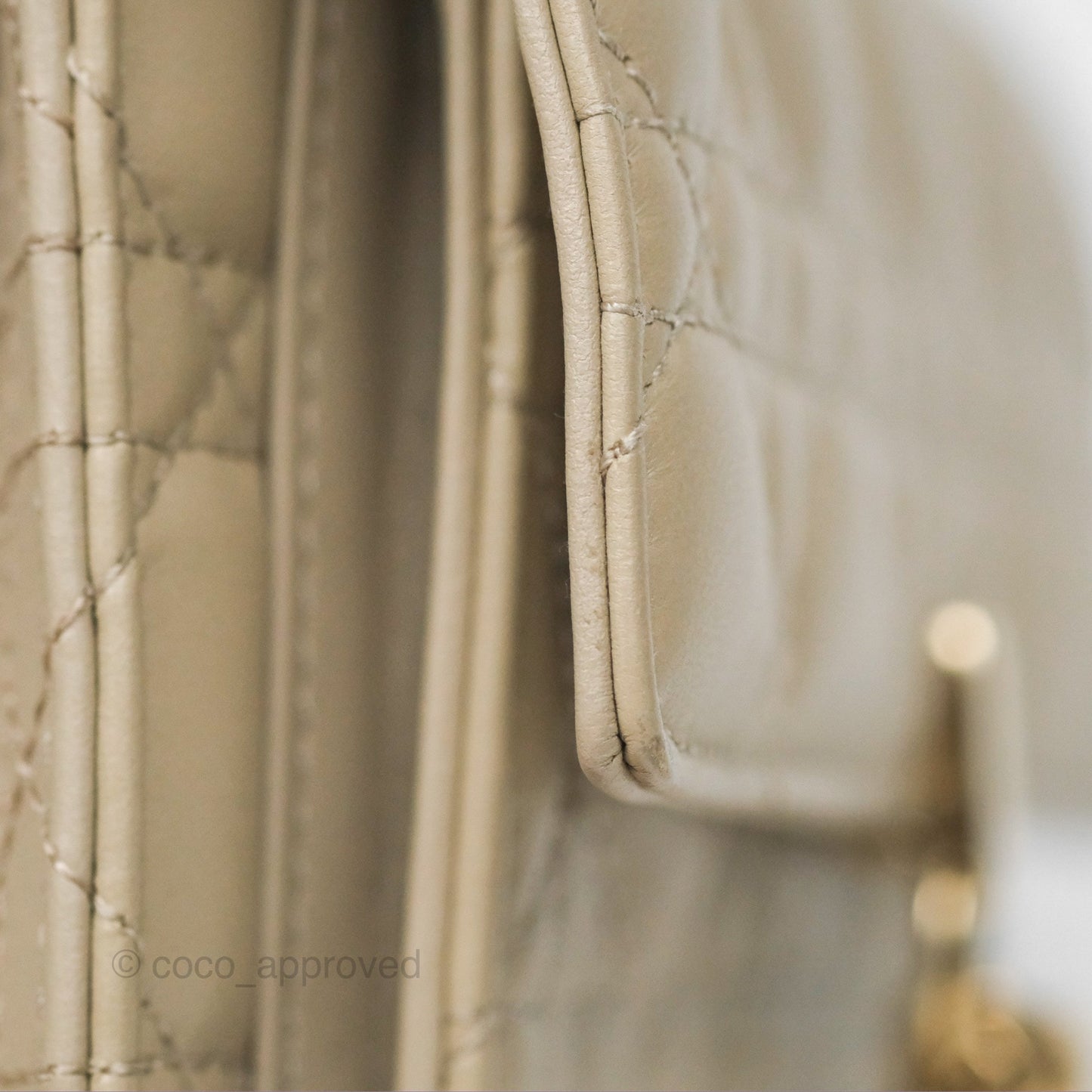 Christian Dior My Dior Daily Chain Pouch Sand-Colored Cannage Lambskin Gold Hardware