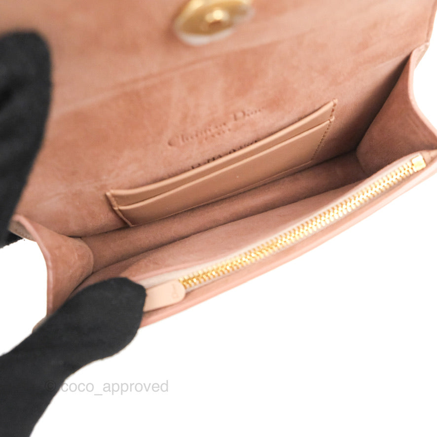 Christian Dior Saddle Belt Pouch Dusty Pink Matte Calfskin Gold Hardware
