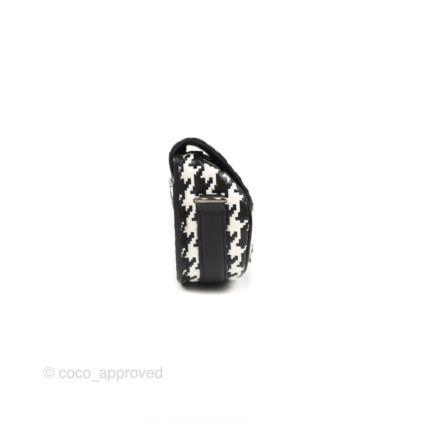Christian Dior Bobby East-West Bag Black And White Houndstooth Embossed Calfskin