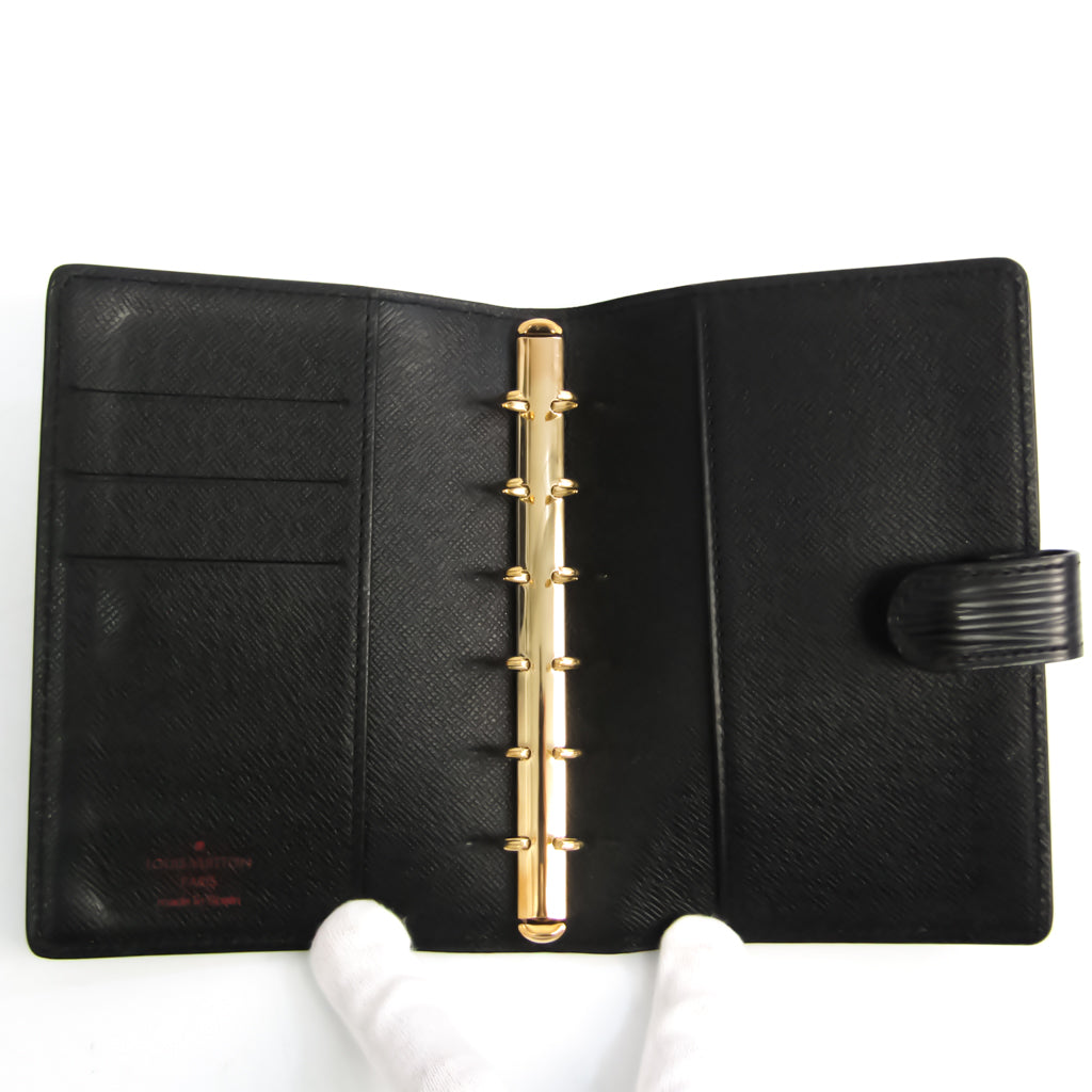 Louis Vuitton Black Leather COUVERTURE AGENDA FONCTIONNEL PM wallet accessories