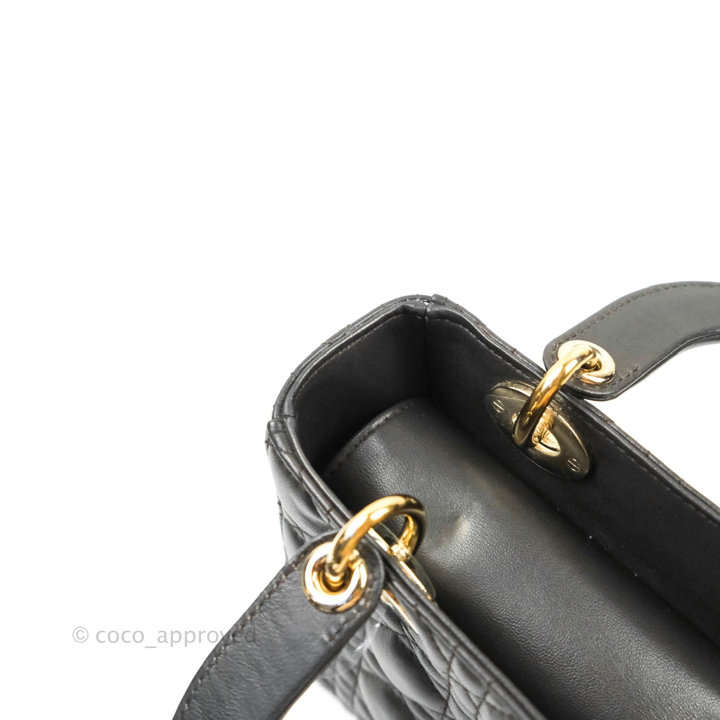 Christian Dior Lambskin My ABCDior Lady Dior Dark Grey Gold Hardware