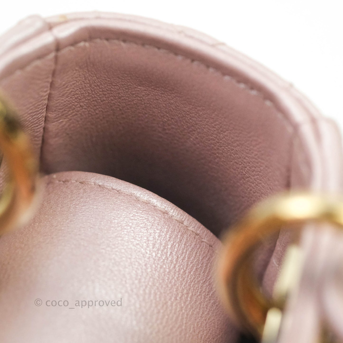 Christian Dior Calfskin Cannage Mini Lady Dior Light Pink