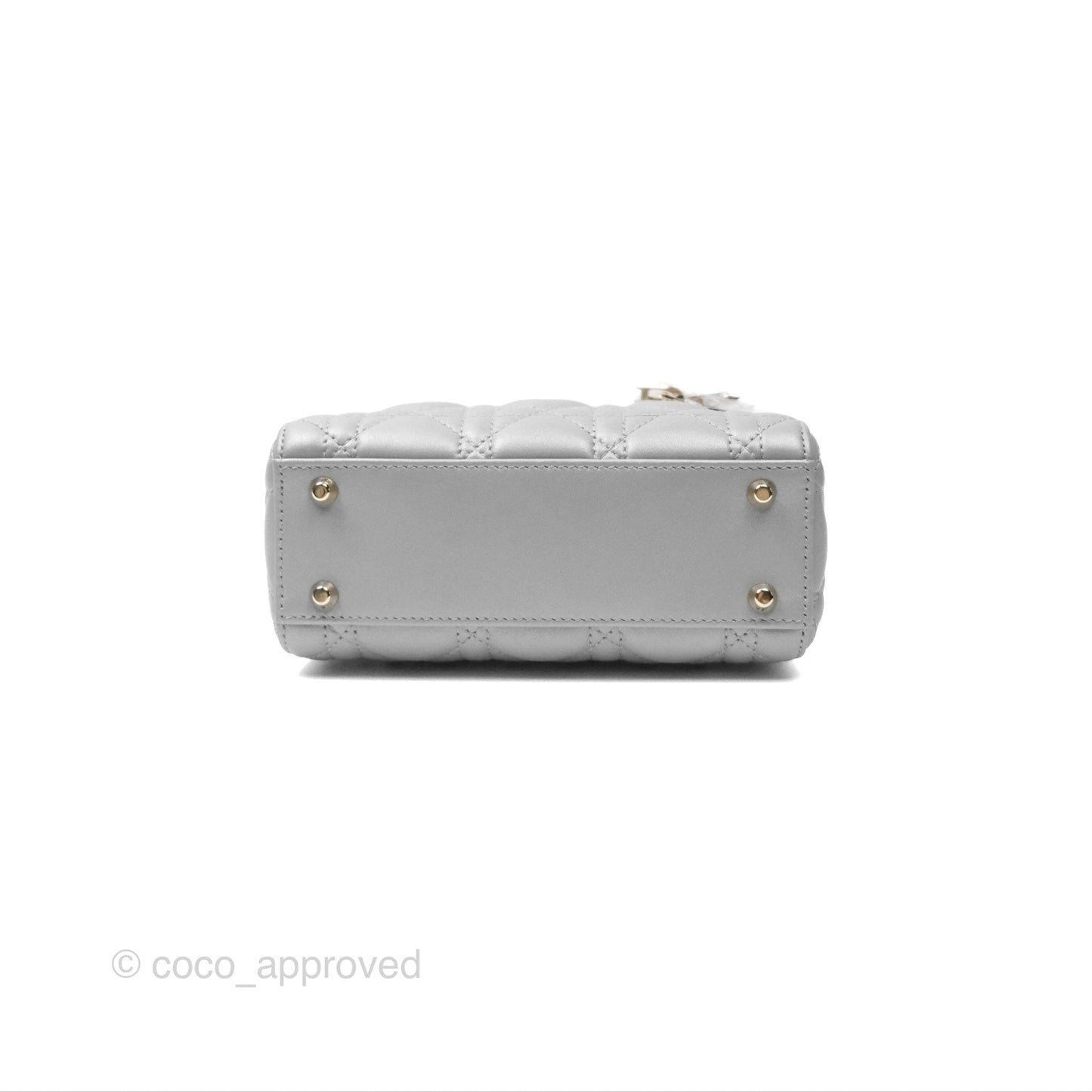 Christian Dior Mini Lady Dior Opaline Gray Pearlescent Cannage Lambskin