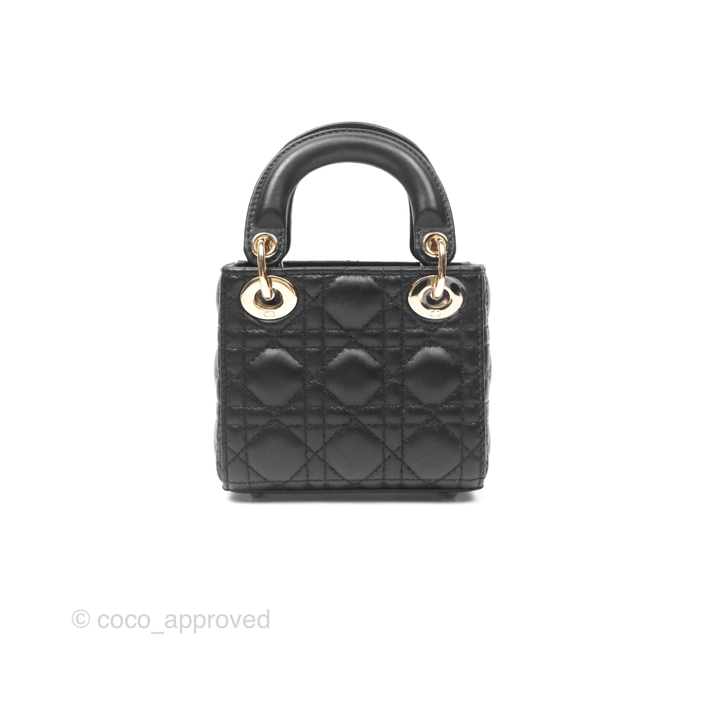 Christian Dior Micro Lady Dior Black Lambskin Gold Hardware