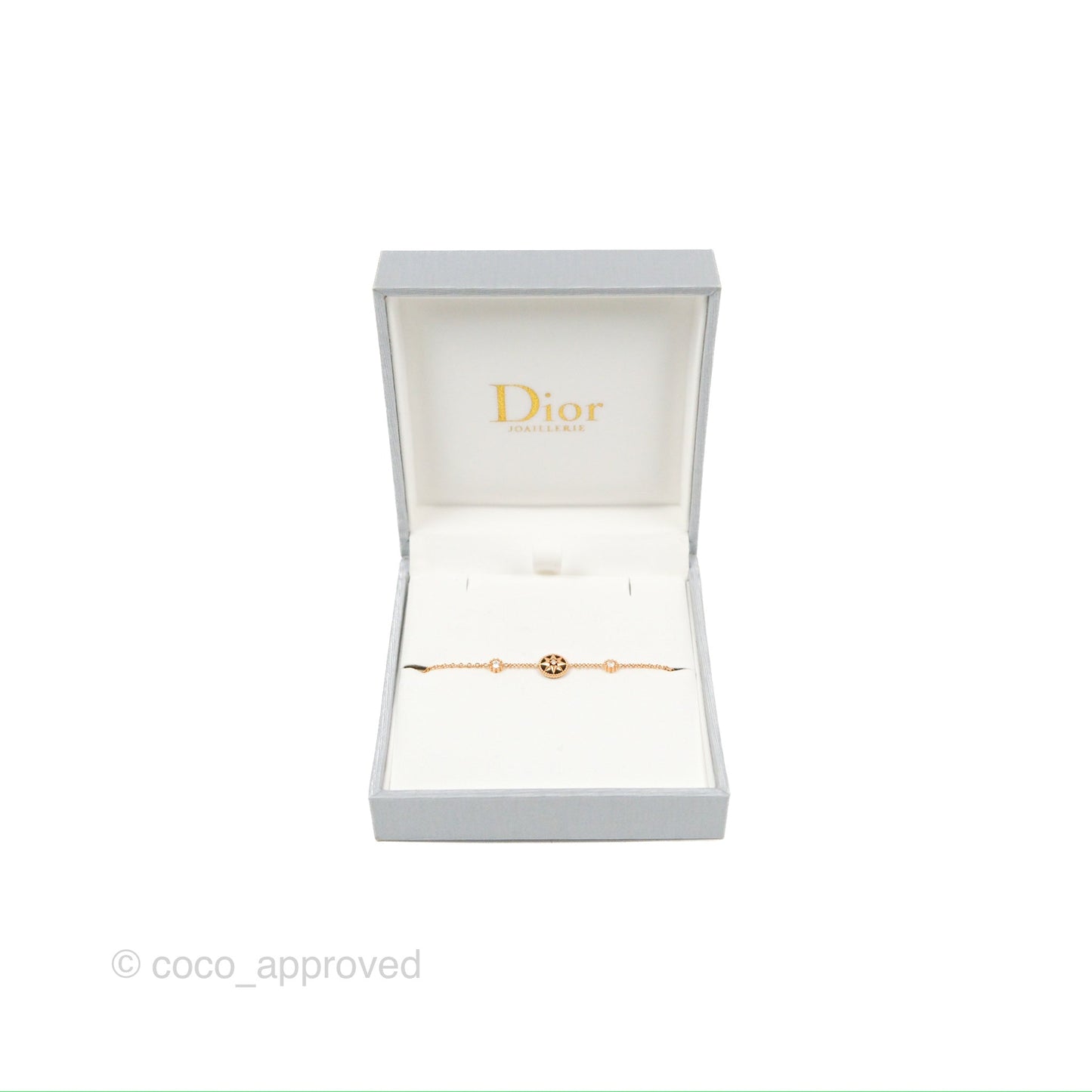 Dior Mini Rose Des Vents Bracelet 3 Diamonds Black Rose Gold