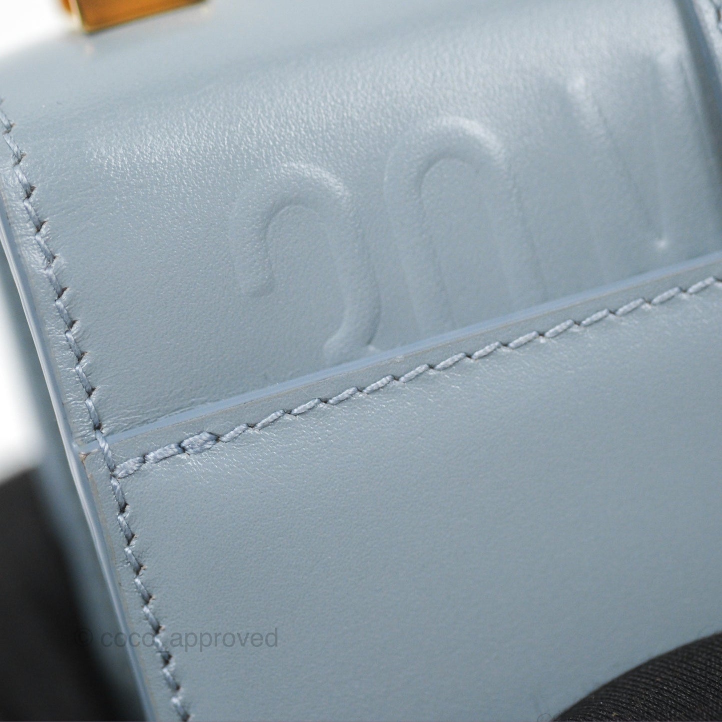 Christian Dior Micro 30 Montaigne Flap Bag Blue Grey Smooth Calfskin