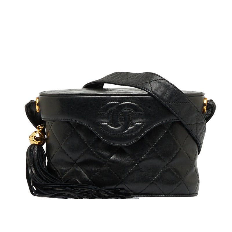 Chanel Cocomark Tassel winged Shoulder Bag Black Leather Chanel