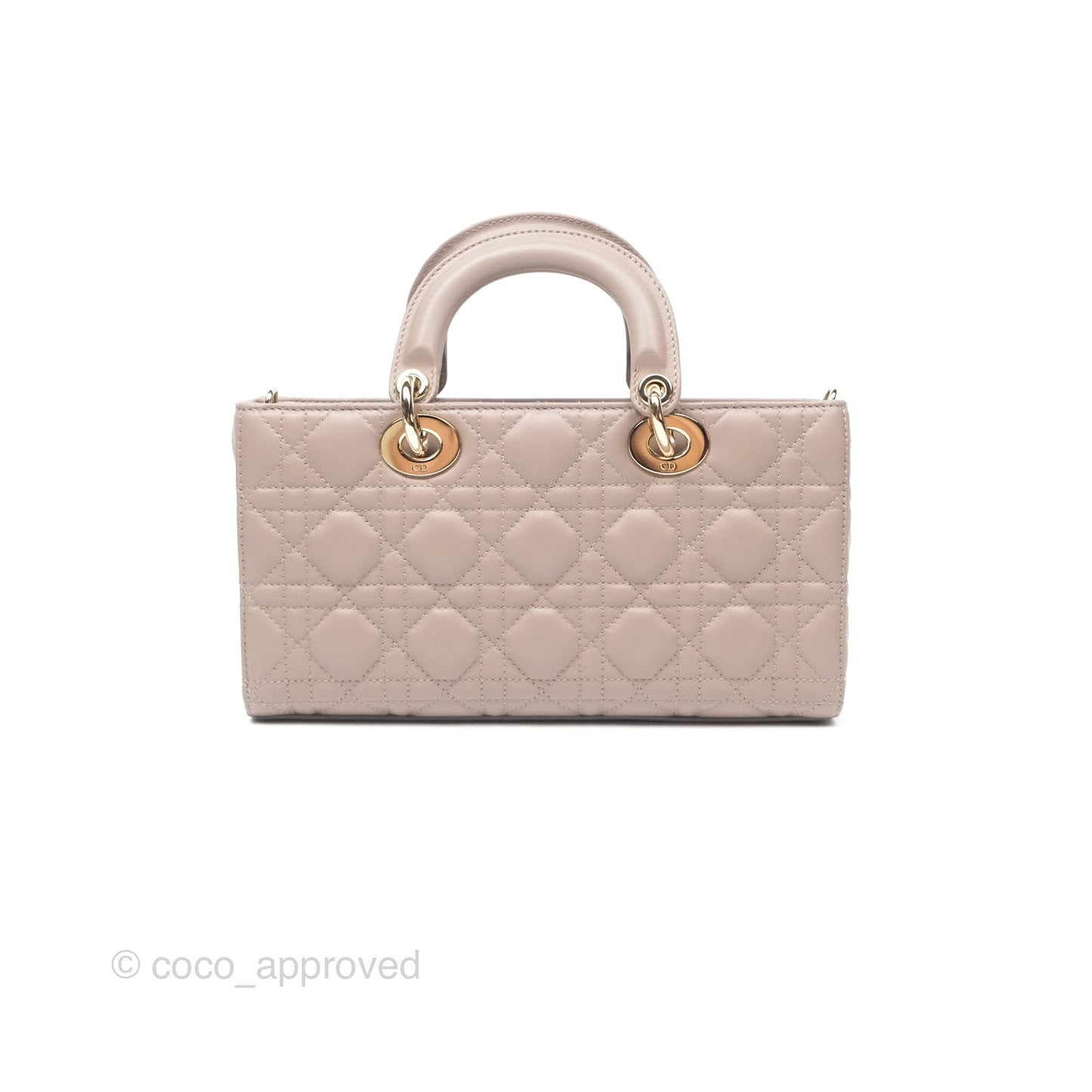 Christian Dior Medium Lady D-Joy Bag Warm Taupe Lambskin Gold Hardware