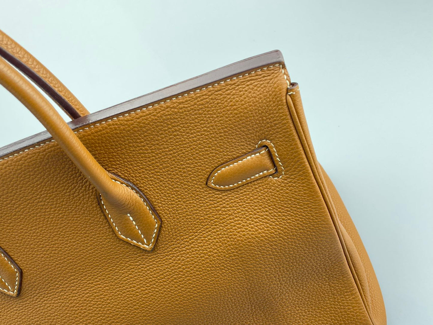 Hermes Birkin 35 in gold vintage Togo leather