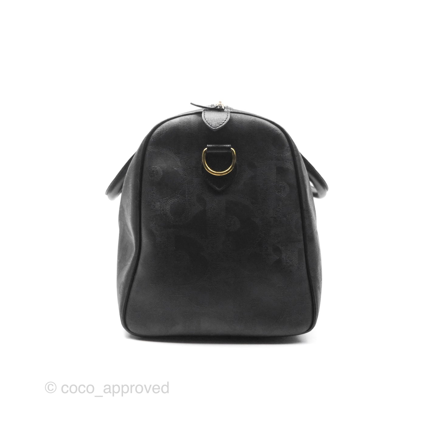 Dior Vintage Trotter Boston Duffle Bag Oblique Black