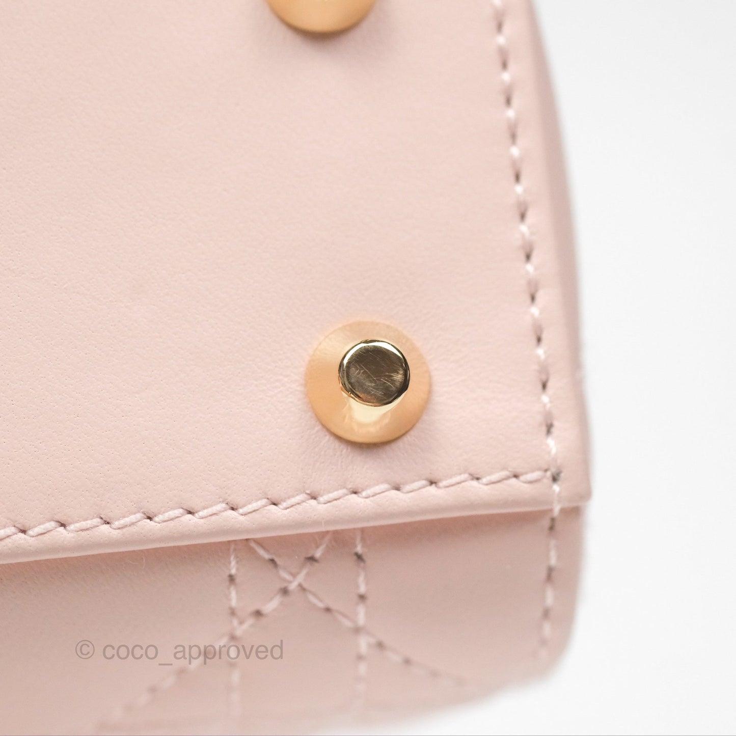 Christian Dior Mini Lady Dior Pink Lambskin Gold Hardware