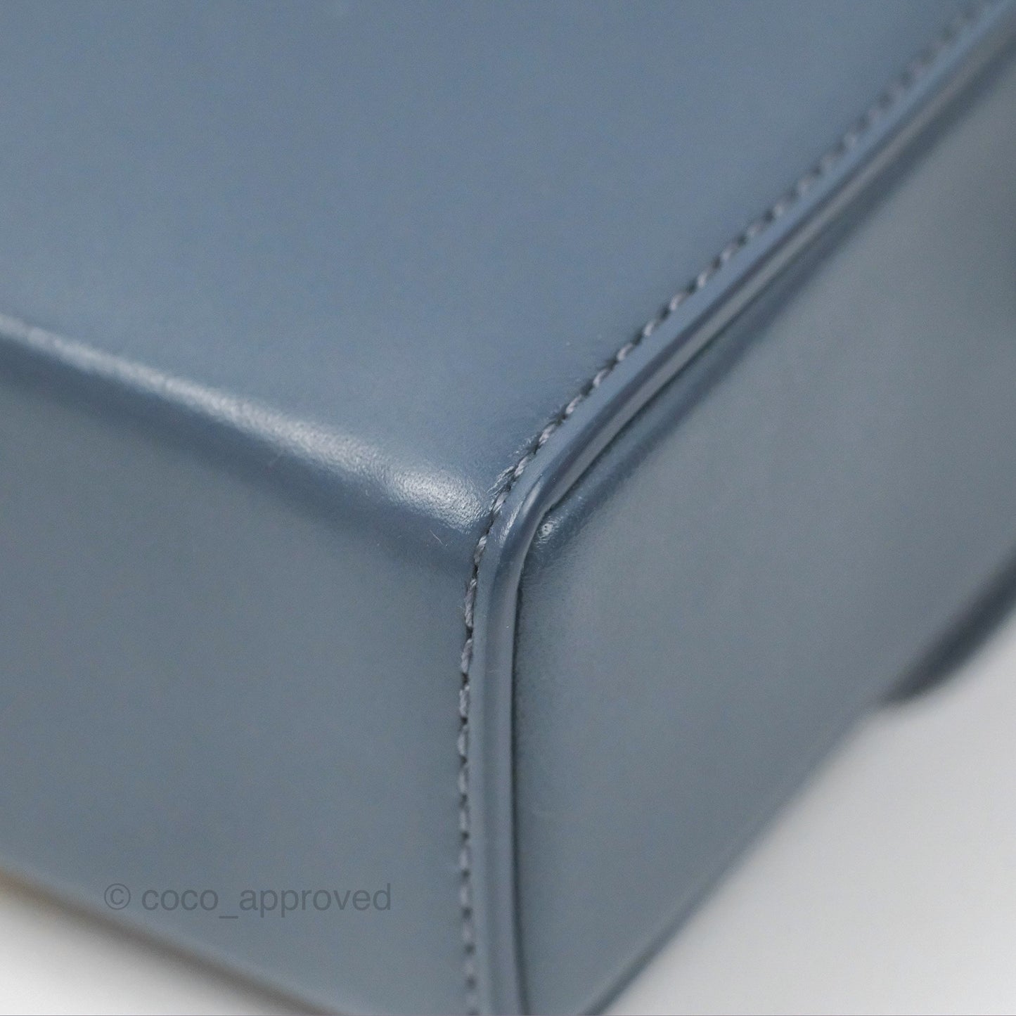 Christian Dior 30 Montaigne Box Bag Blue Calfskin