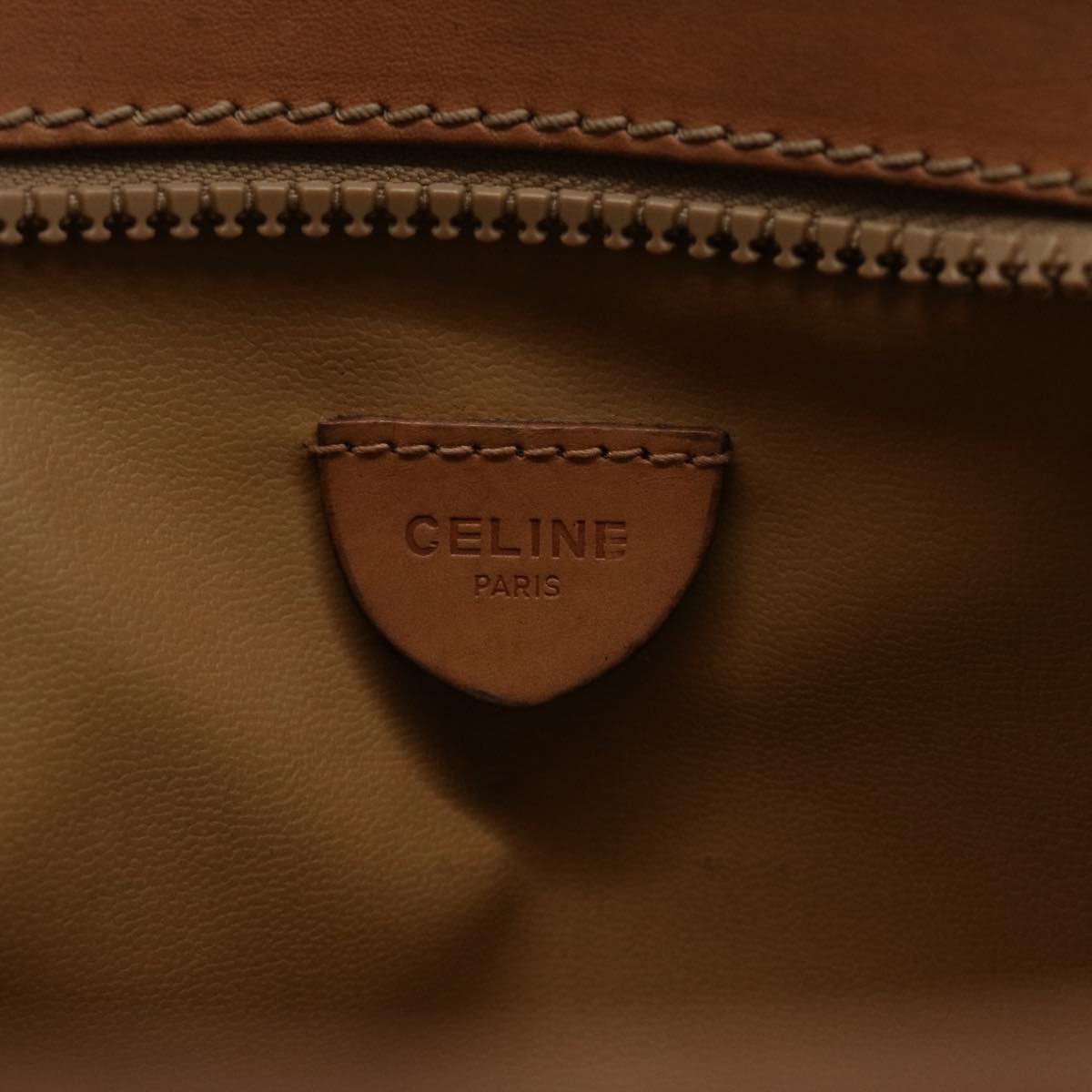 Celine Macadam Canvas Clutch Bag PVC Leather Beige 45077