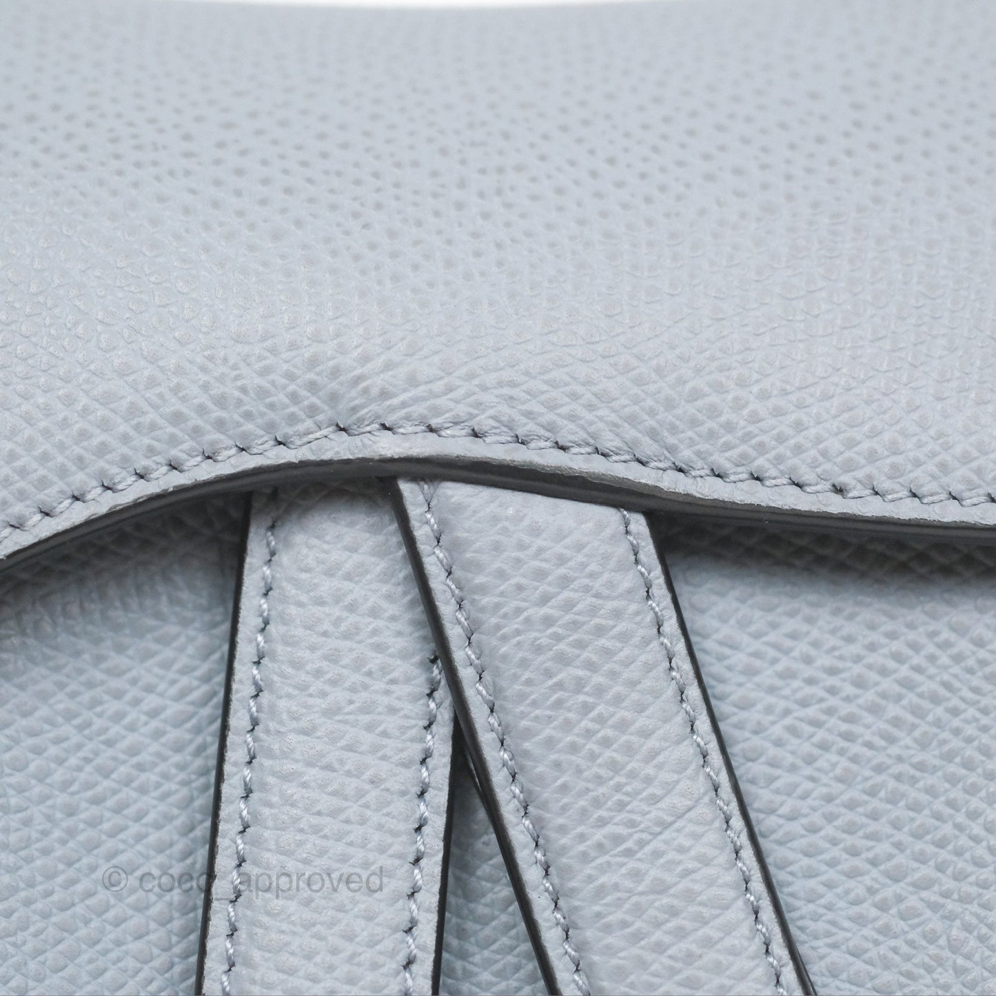 Christian Dior Mini Saddle Bag Cloud Blue Grained Calfskin Gold Hardware
