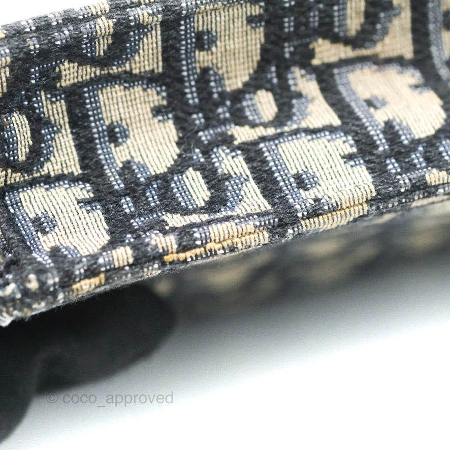 Christian Dior Saddle Chain Pouch Navy Oblique Jacquard