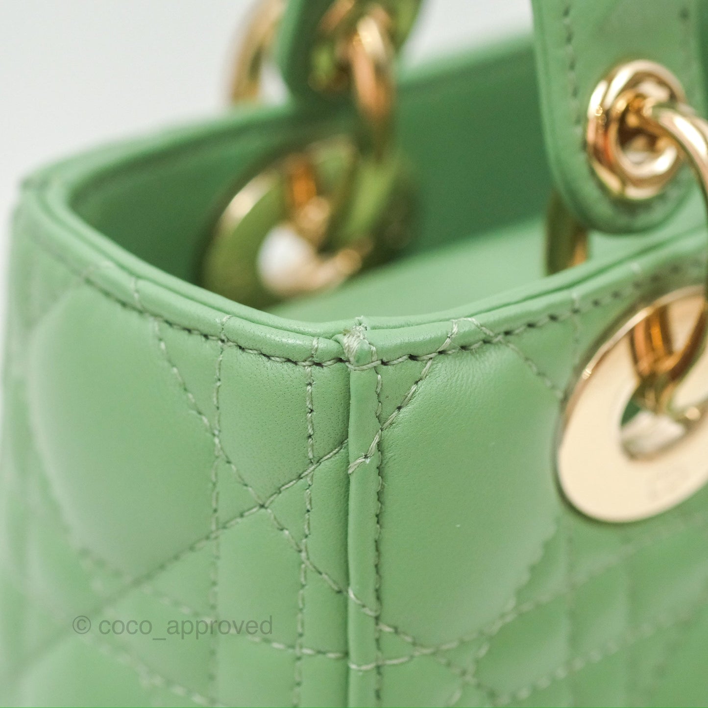 Christian Dior My ABCDior Lady Dior Avocado Green Lambskin Gold Hardware