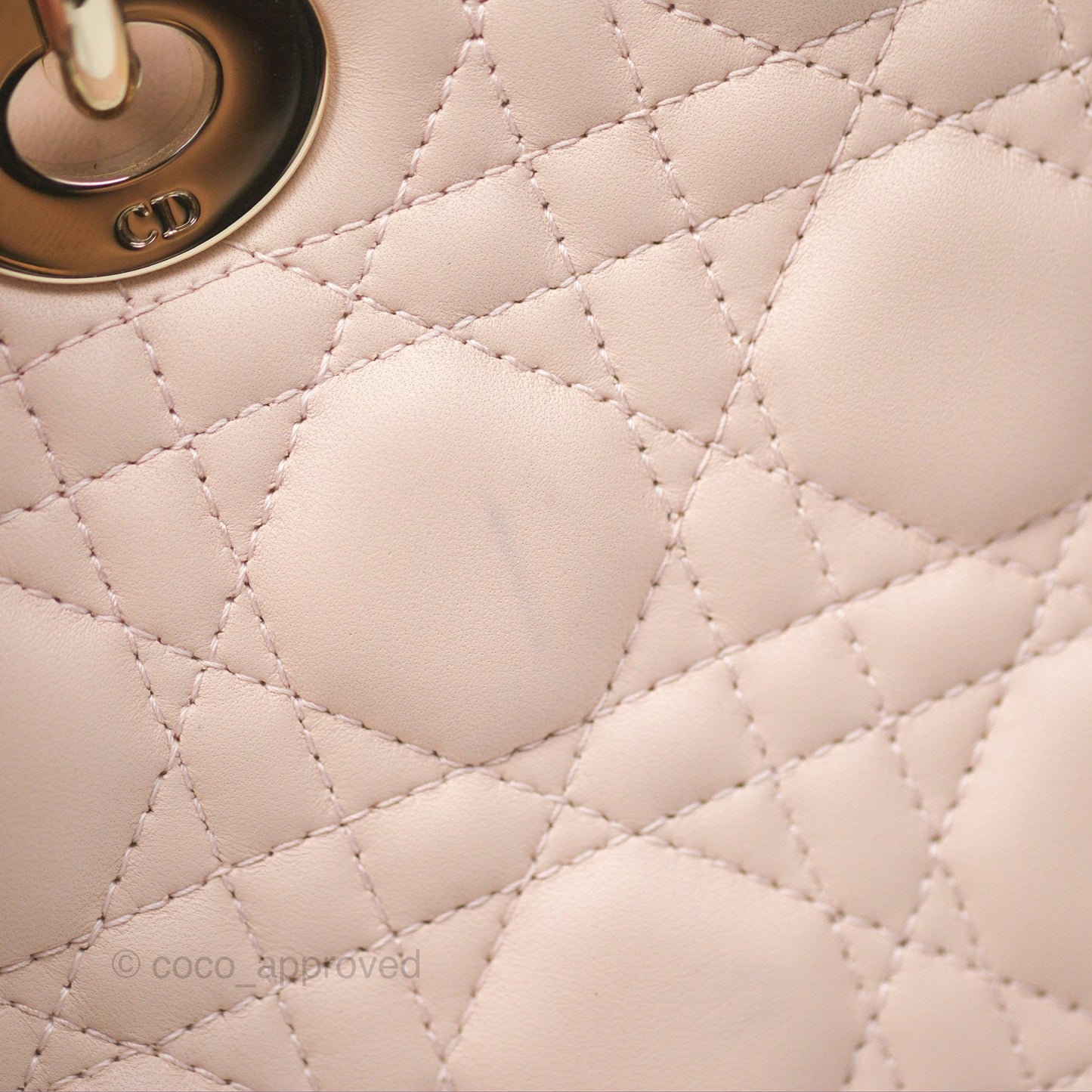 Christian Dior My ABCDior Lady Dior Pale Pink Cannage Lambskin Gold Hardware
