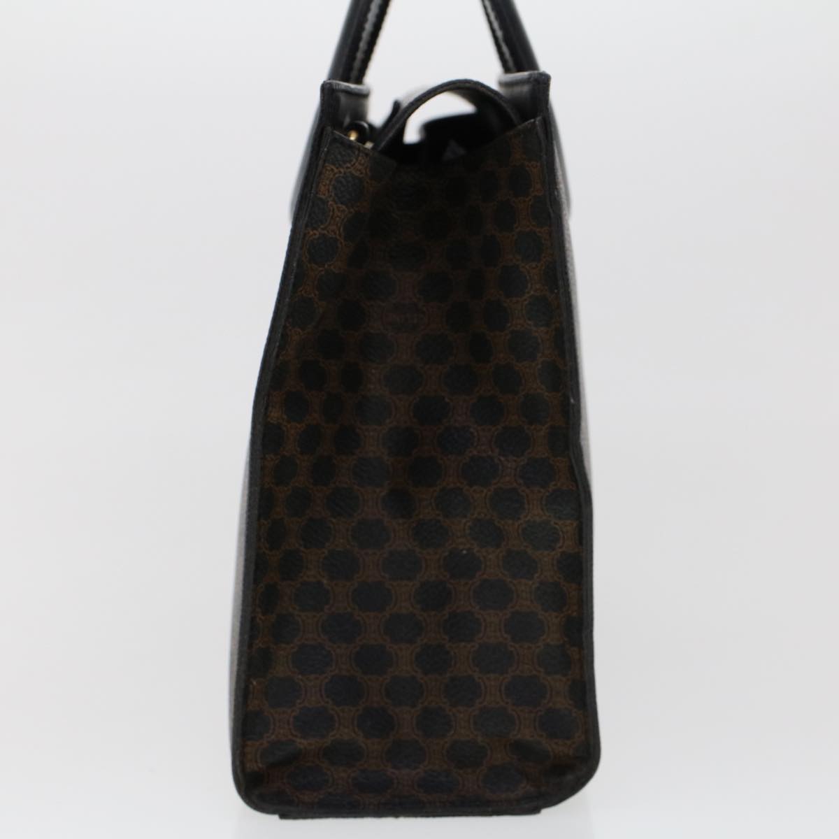 Celine Macadam Canvas Hand Bag PVC Leather Black 45906