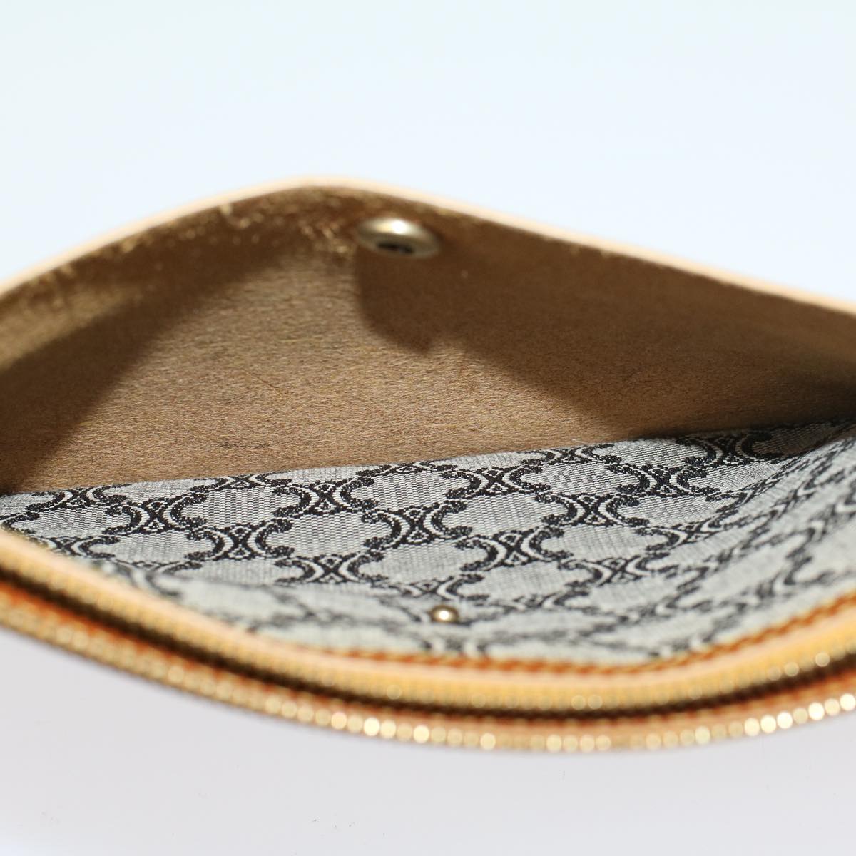 Celine Paris Macadam Clutch Bag Canvas Leather Beige Brown 45981