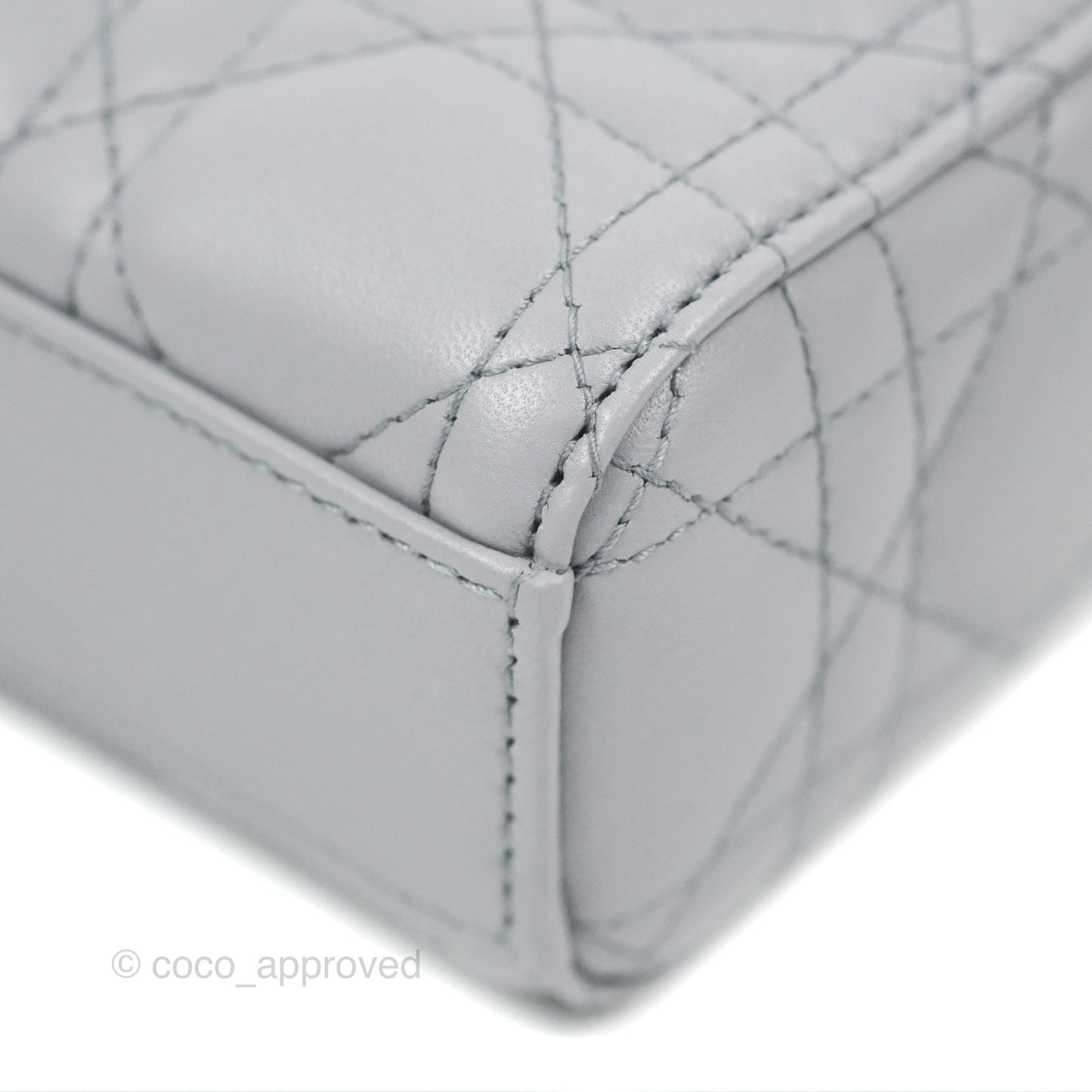 Dior Small Lady D-Joy Bag Grey Lambskin Cannage Gold Hardware