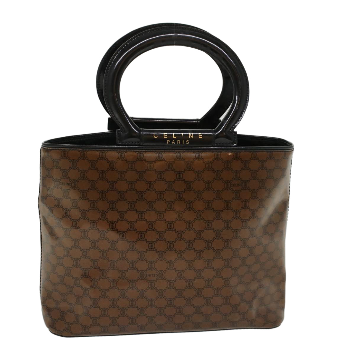Celine Macadam Canvas Hand Bag Brown 47388