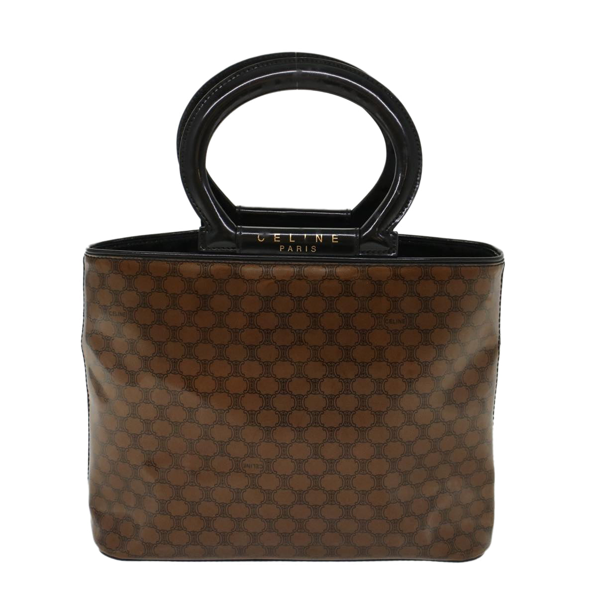 Celine Macadam Canvas Hand Bag Brown 47388