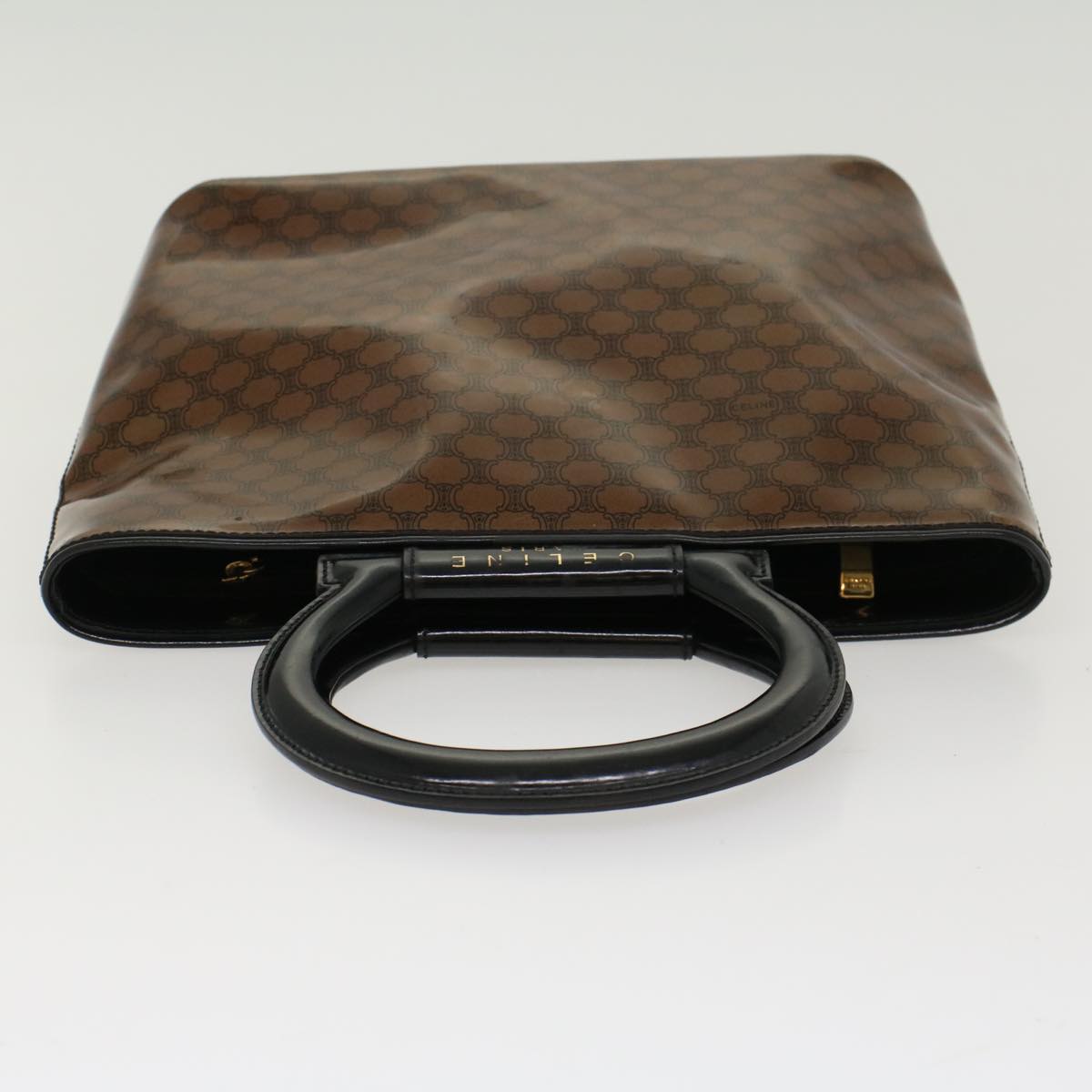 Celine Macadam Canvas Hand Bag Brown 47388