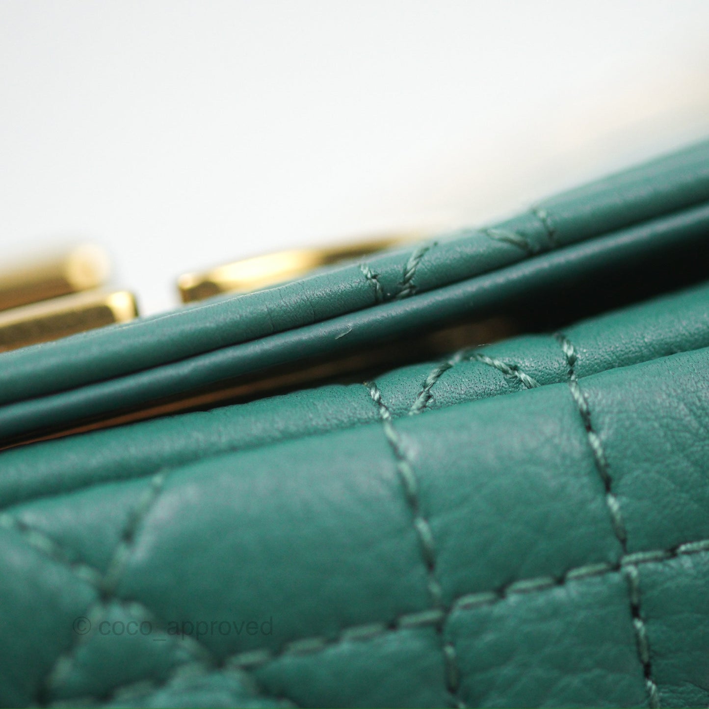 Christian Dior Micro Caro Bag in Tundra Green Supple Cannage Calfskin Gold Hardware