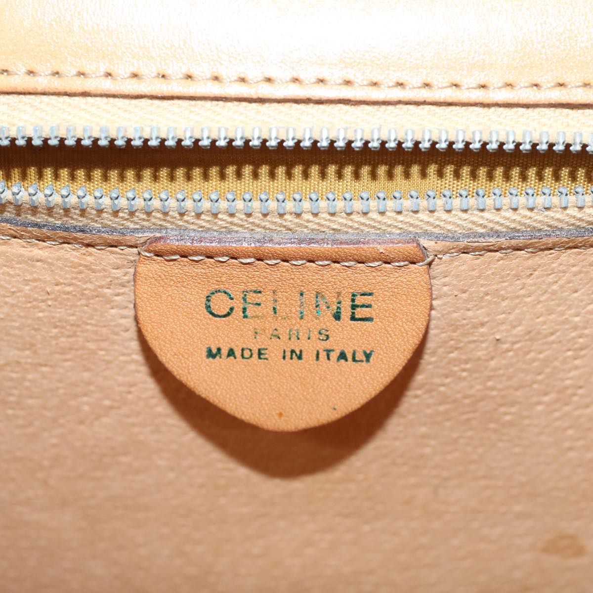 Celine Macadam Canvas Hand Bag PVC Leather Brown 47998