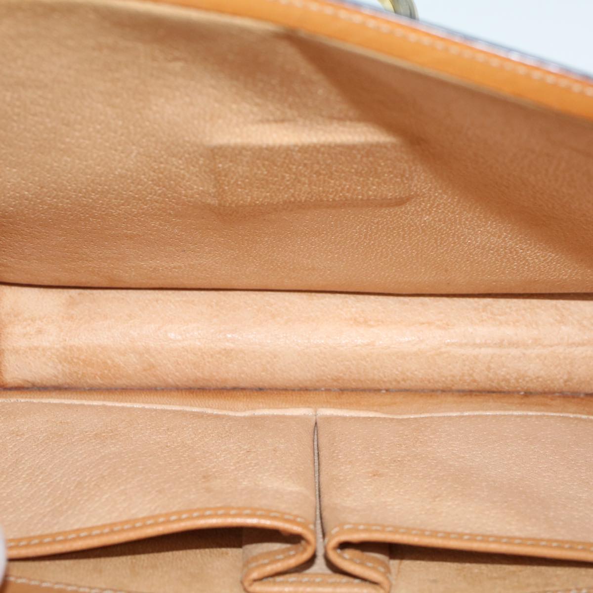 Celine Macadam Canvas Hand Bag PVC Leather Brown 47998