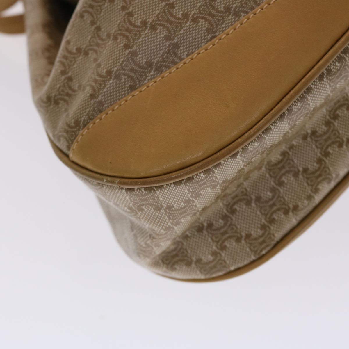 Celine Macadam Canvas Shoulder Bag PVC Leather Brown 47999