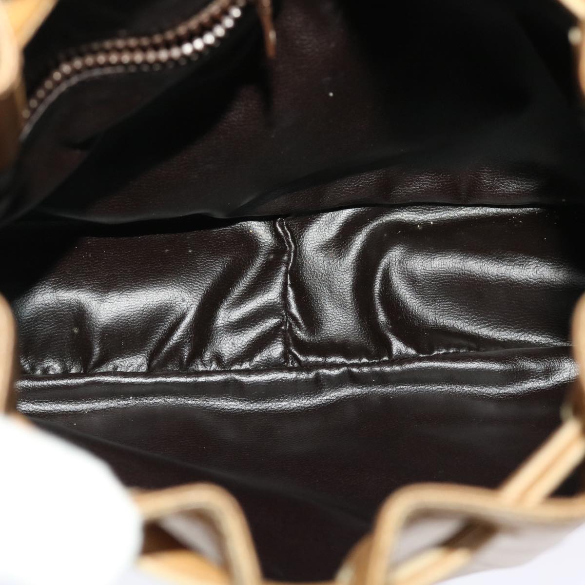 Celine Macadam Canvas Shoulder Bag PVC Leather Brown 47999