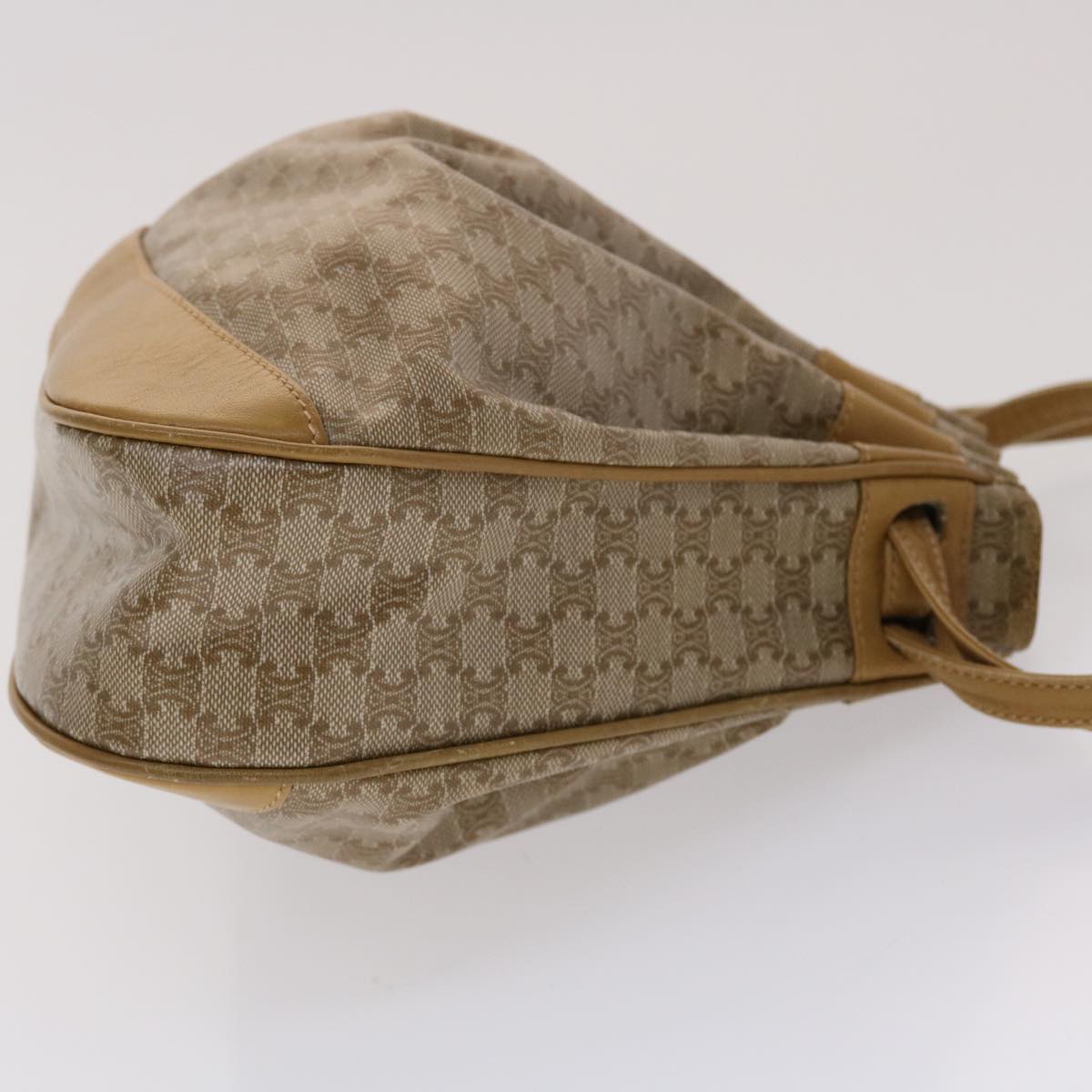 Celine Macadam Canvas Shoulder Bag PVC Leather Brown 47999