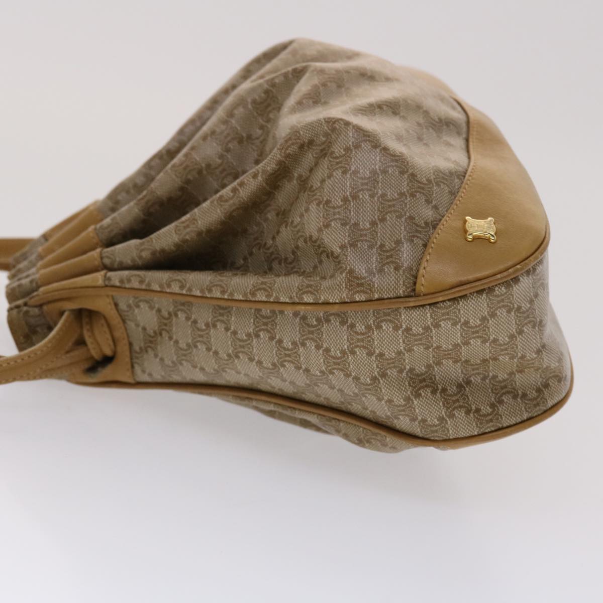 Celine Macadam Canvas Shoulder Bag PVC Leather Brown 47999