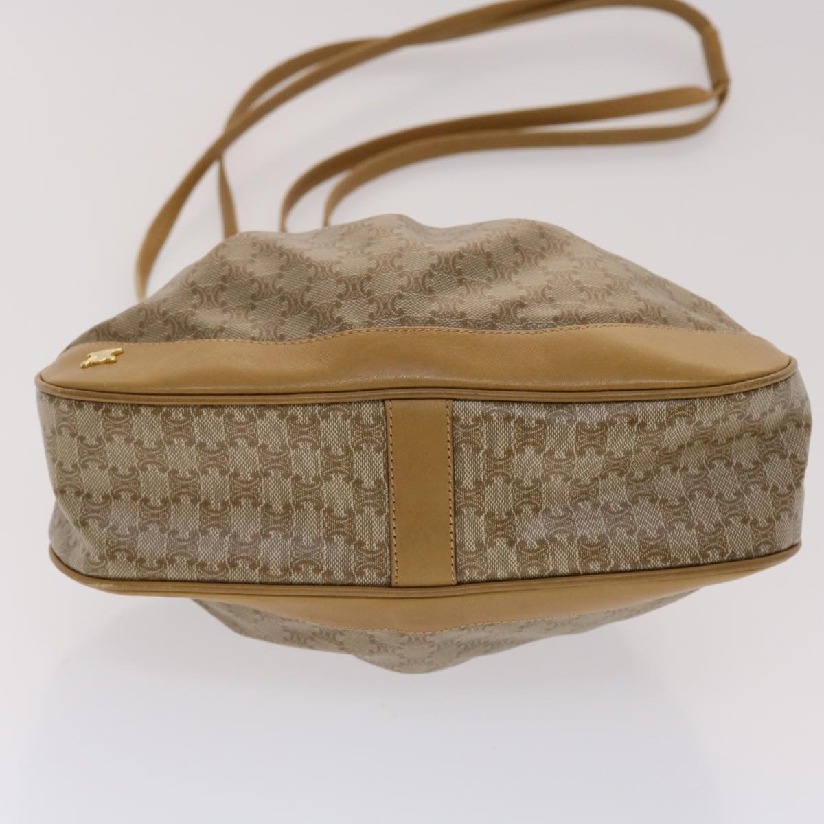 Celine Macadam Canvas Shoulder Bag PVC Leather Brown 47999