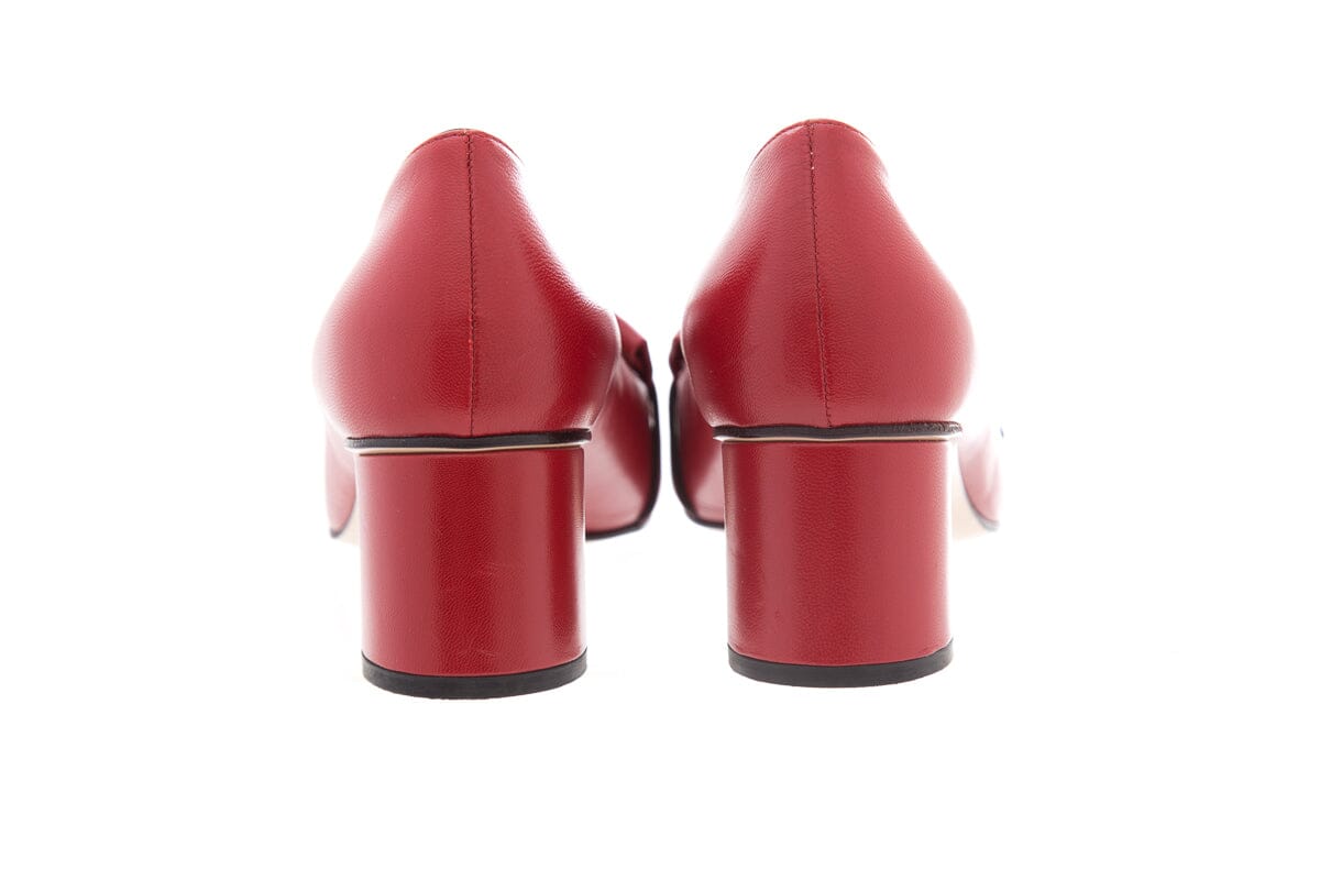 Gucci Red Leather Marmont Pumps SZ 41.5