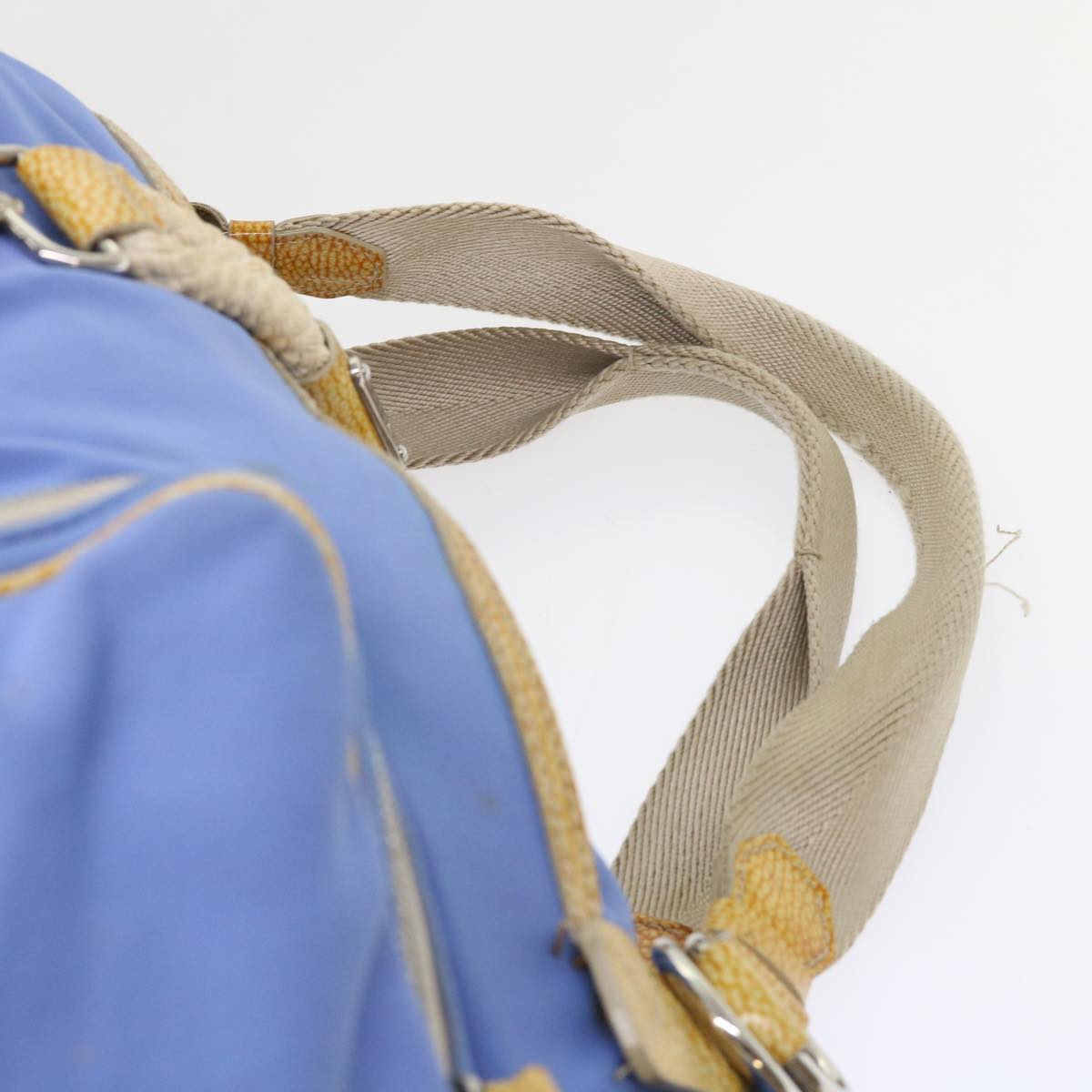 Celine Boston Bag Nylon Blue Brown 48042