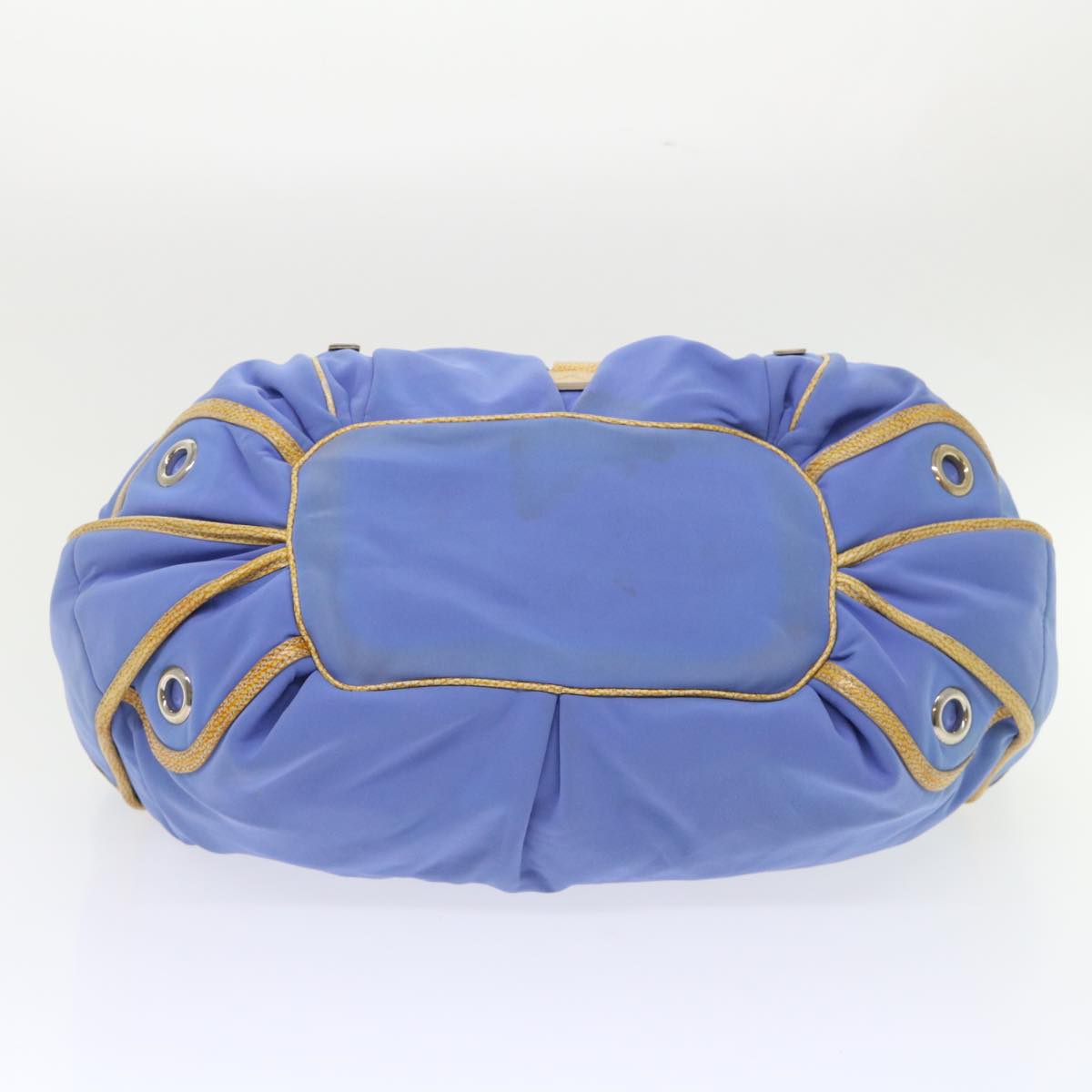 Celine Boston Bag Nylon Blue Brown 48042