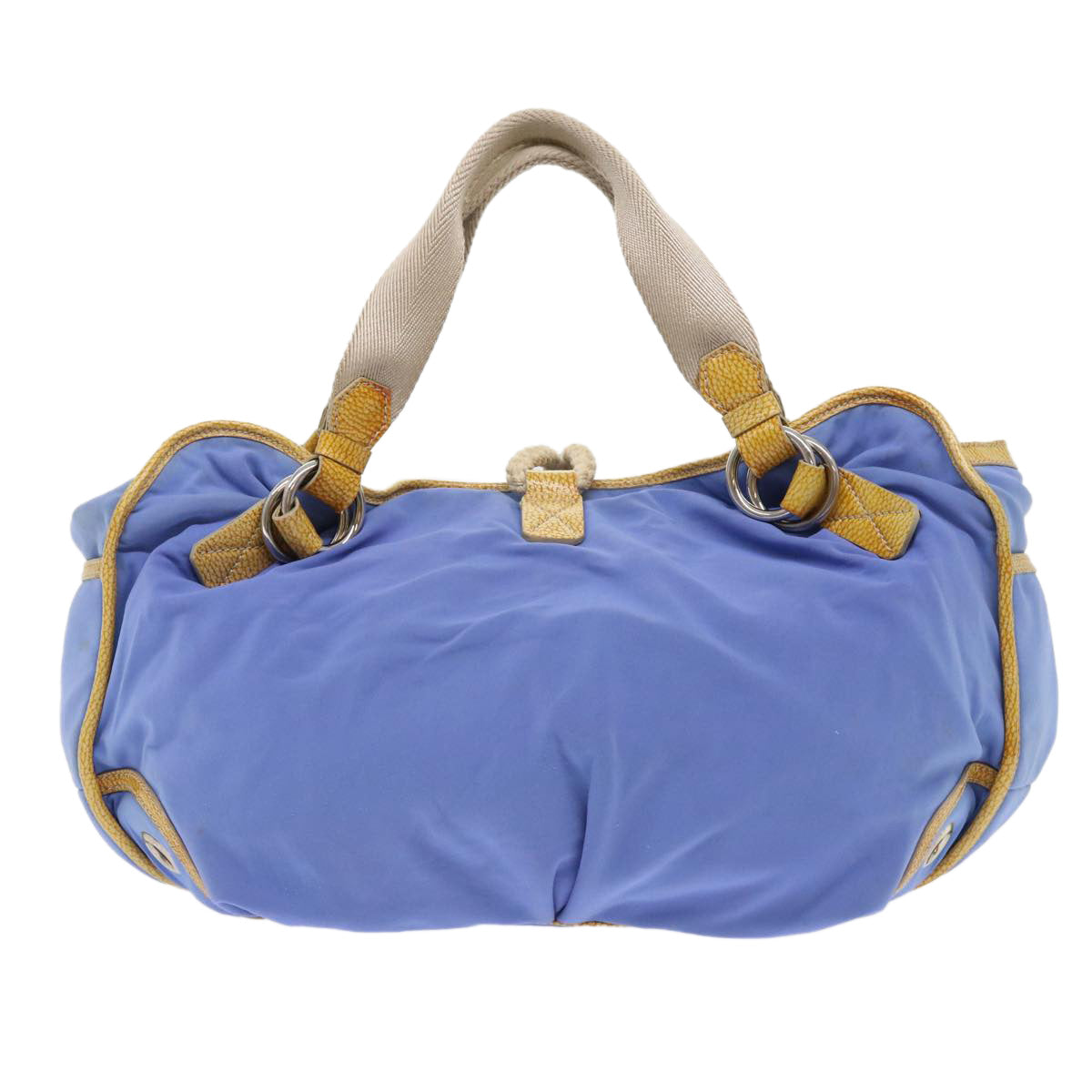 Celine Boston Bag Nylon Blue Brown 48042