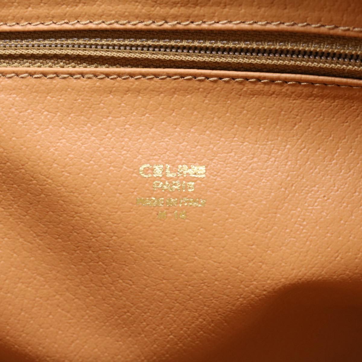 Celine Macadam Canvas Clutch Bag PVC Leather Beige 48156