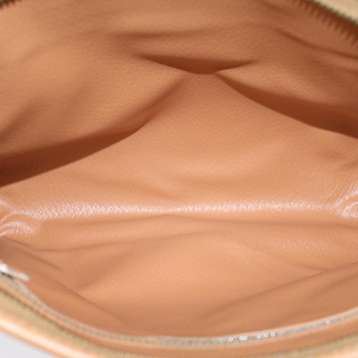 Celine Macadam Canvas Clutch Bag PVC Leather Beige 48156