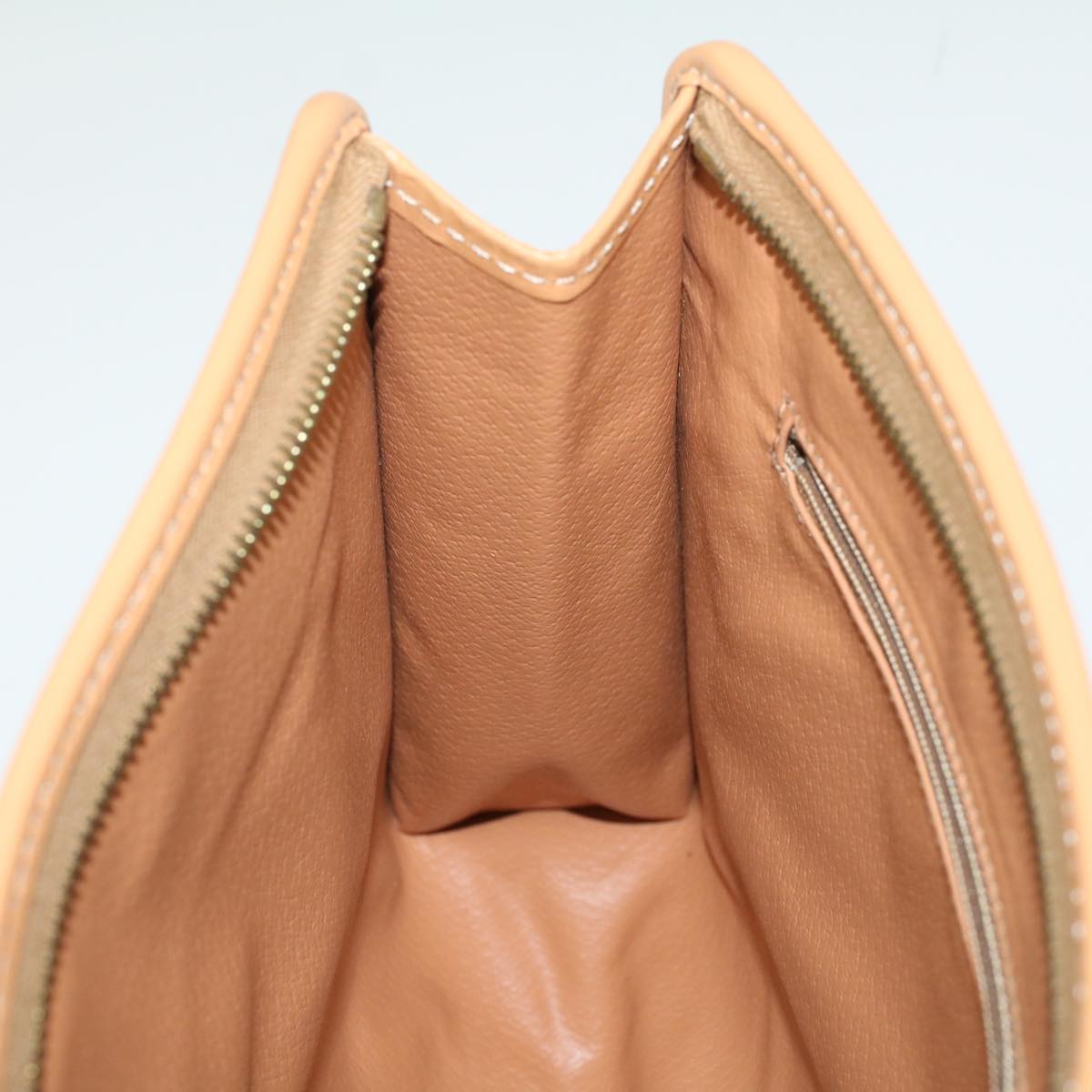 Celine Macadam Canvas Clutch Bag PVC Leather Beige 48156
