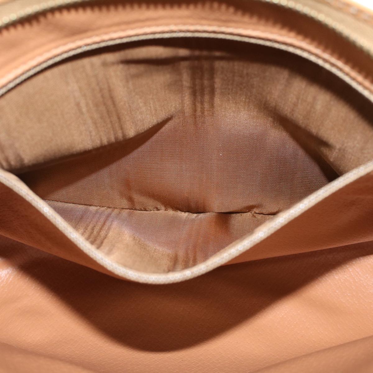 Celine Macadam Canvas Clutch Bag PVC Leather Beige 48156