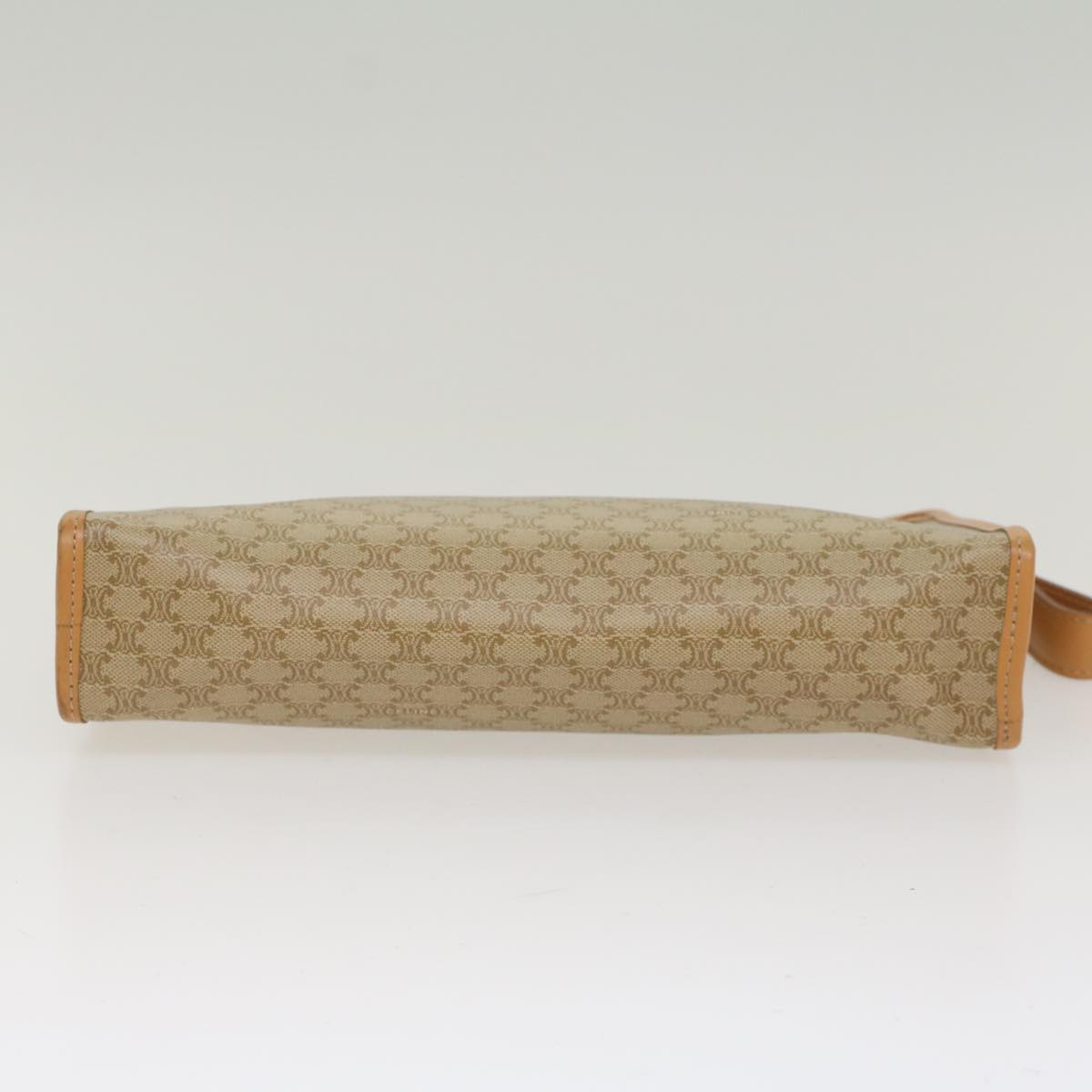 Celine Macadam Canvas Clutch Bag PVC Leather Beige 48156