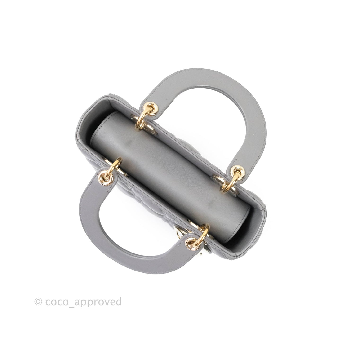 Christian Dior Lambskin My ABCDior Lady Dior Grey Gold Hardware