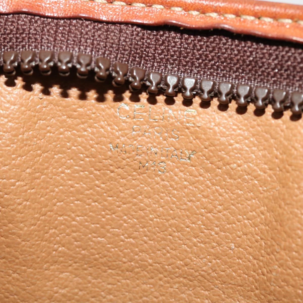 Celine Macadam Canvas Clutch Bag PVC Leather Brown 48331